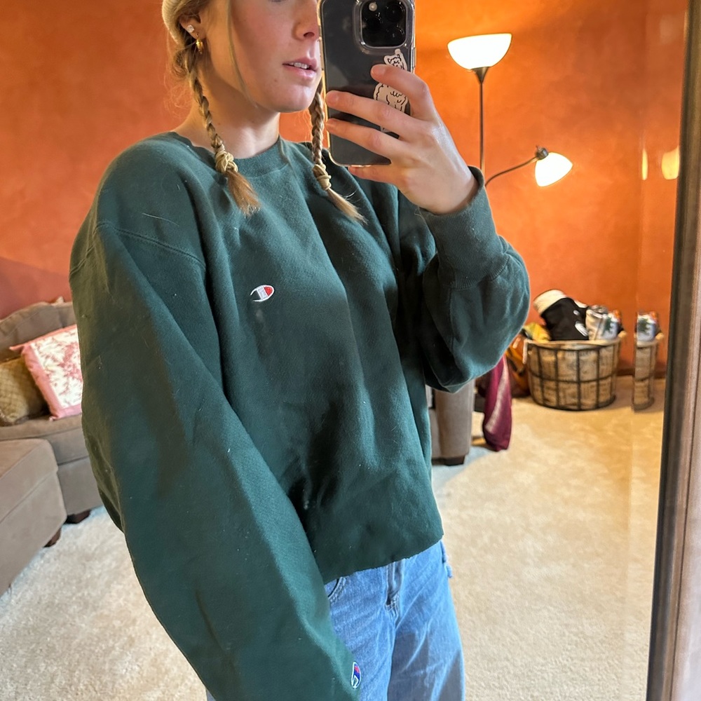 Green champion crew neck